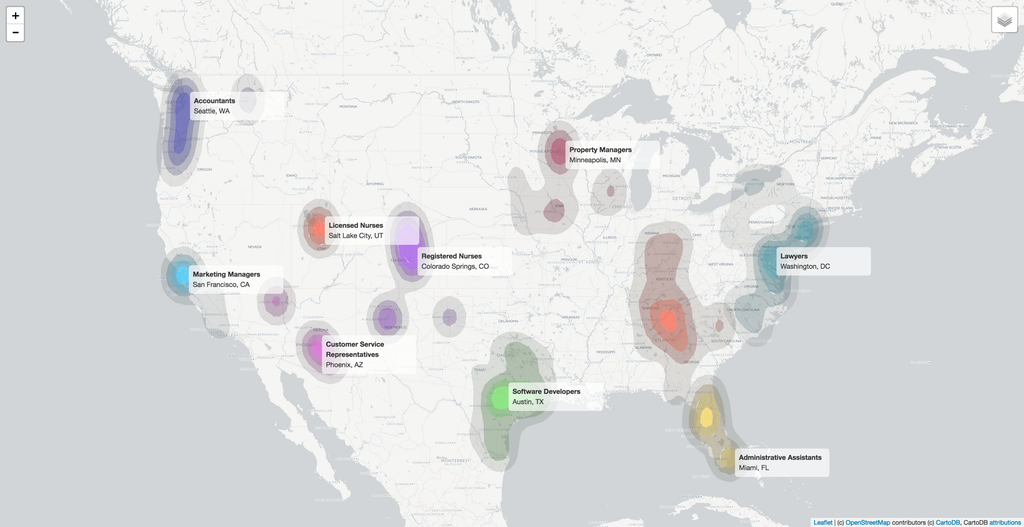 Where to look for your next job? An Interactive Map of the US Job Market